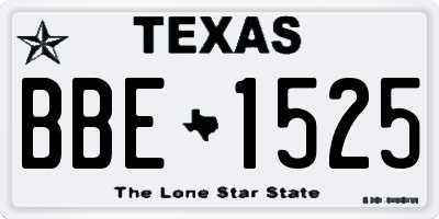 TX license plate BBE1525