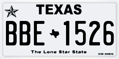 TX license plate BBE1526