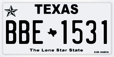 TX license plate BBE1531