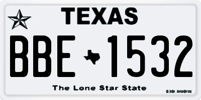 TX license plate BBE1532