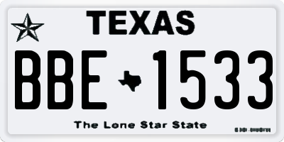 TX license plate BBE1533