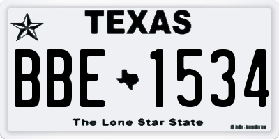 TX license plate BBE1534