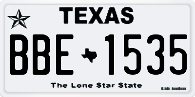 TX license plate BBE1535