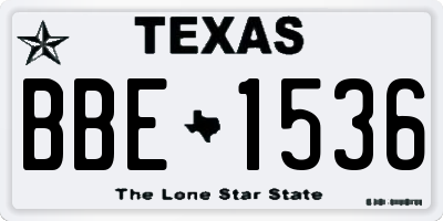 TX license plate BBE1536