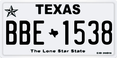 TX license plate BBE1538