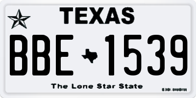 TX license plate BBE1539