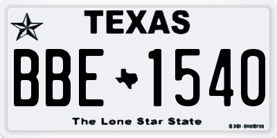 TX license plate BBE1540