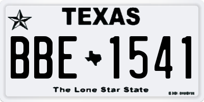 TX license plate BBE1541