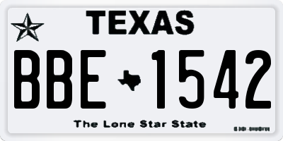 TX license plate BBE1542