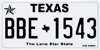 TX license plate BBE1543