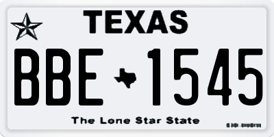 TX license plate BBE1545