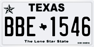 TX license plate BBE1546