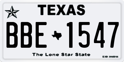 TX license plate BBE1547