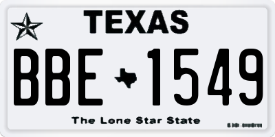 TX license plate BBE1549