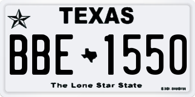 TX license plate BBE1550