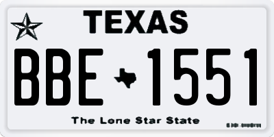 TX license plate BBE1551