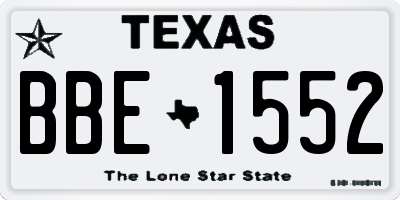 TX license plate BBE1552