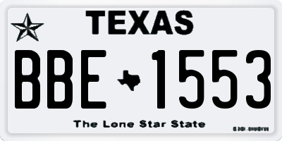 TX license plate BBE1553