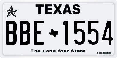 TX license plate BBE1554