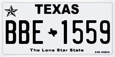 TX license plate BBE1559