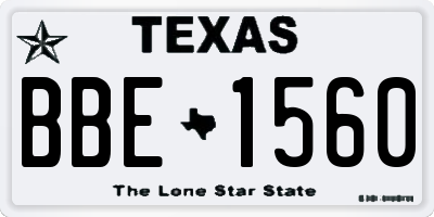 TX license plate BBE1560