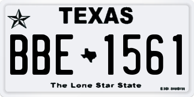 TX license plate BBE1561