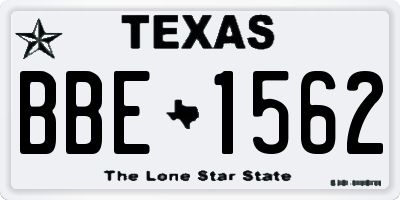 TX license plate BBE1562