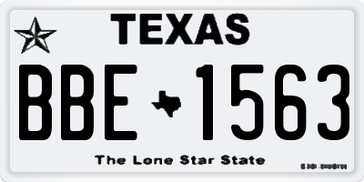 TX license plate BBE1563