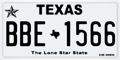 TX license plate BBE1566