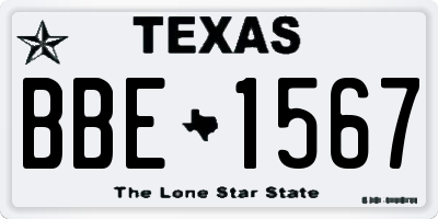 TX license plate BBE1567