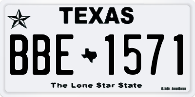 TX license plate BBE1571