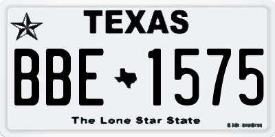 TX license plate BBE1575