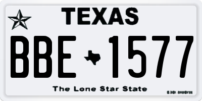 TX license plate BBE1577