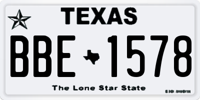 TX license plate BBE1578