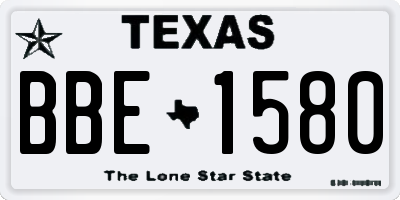 TX license plate BBE1580