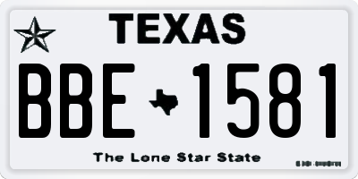 TX license plate BBE1581