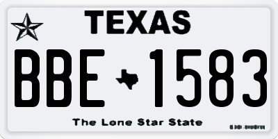 TX license plate BBE1583