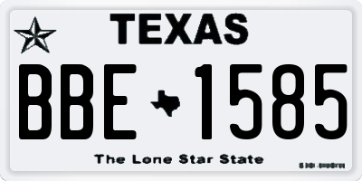 TX license plate BBE1585