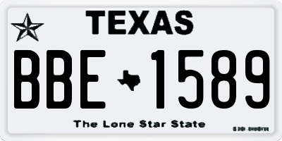 TX license plate BBE1589