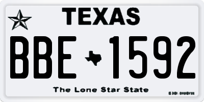 TX license plate BBE1592