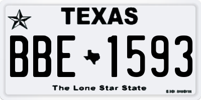 TX license plate BBE1593