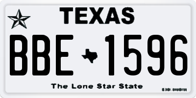 TX license plate BBE1596