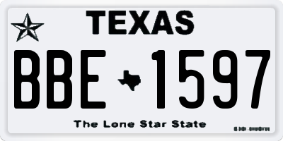 TX license plate BBE1597