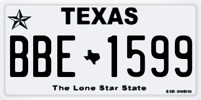 TX license plate BBE1599