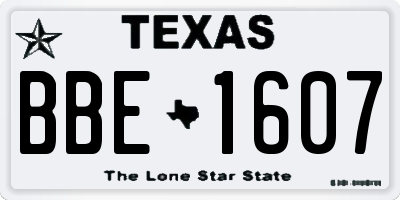 TX license plate BBE1607