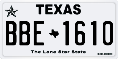 TX license plate BBE1610