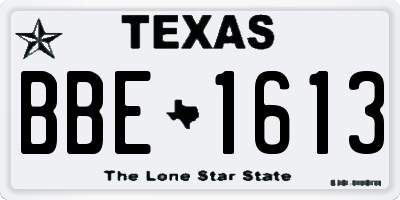 TX license plate BBE1613