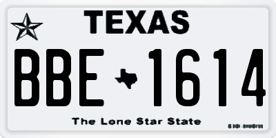 TX license plate BBE1614