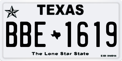 TX license plate BBE1619