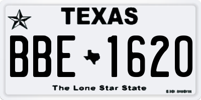 TX license plate BBE1620